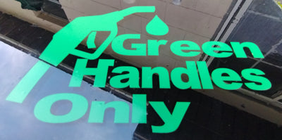 Po Boys Diesel Green Handles Only Decal 4.5" X7"